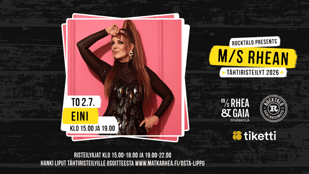 Eini tuo kesän hitit Päijänteelle M/S Rhean Tähtiristeilyllä 2.7.2026.