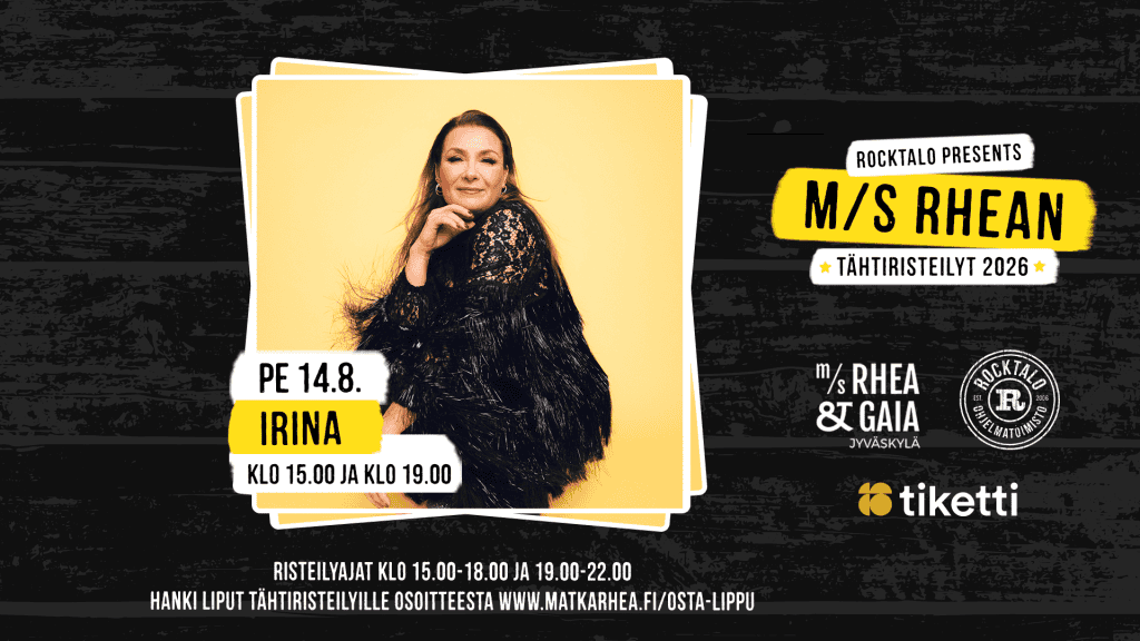 Irina Tähtiristeilyllä M/S Rhealla Jyväskylässä 14.8.2026