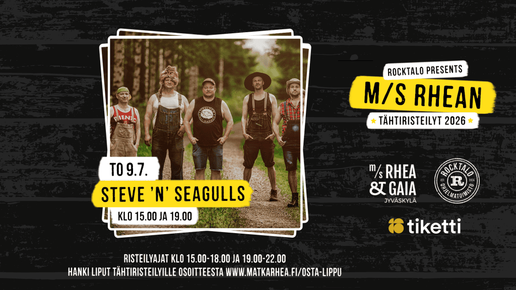 Steve ’n’ Seagulls Tähtiristeilyllä M/S Rhealla Jyväskylässä 9.7.2026
